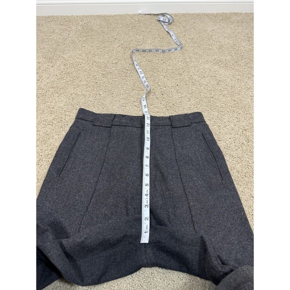 Eddie Bauer Pants Women 10 Gray Wool Cashmere Straight Leg Pleated Flannel Dress - Picture 6 of 6